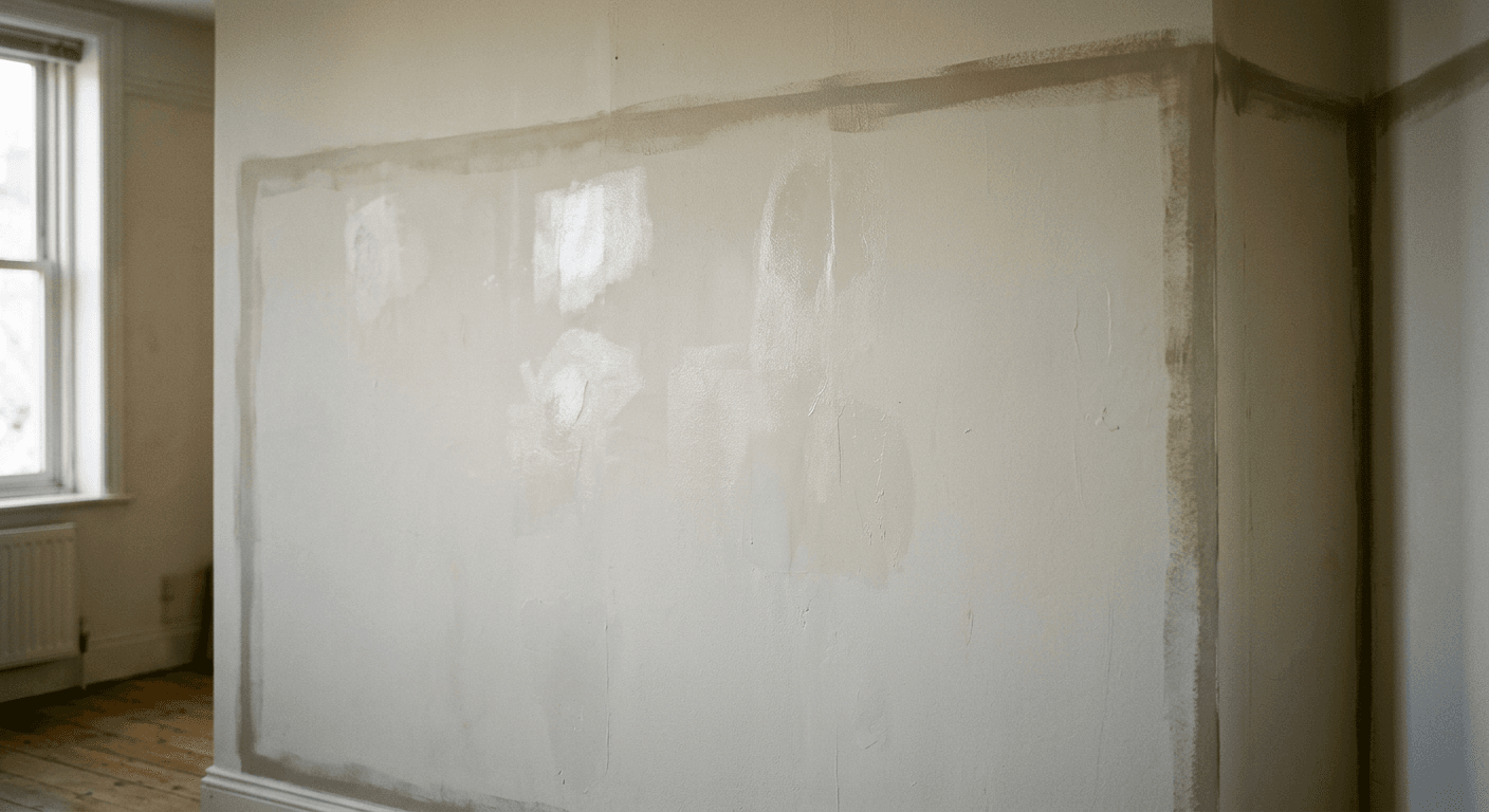 Flashing and picture framing: Patches of wall that look shinier or duller than the rest, or a frame of different texture around the edges of a wall where brush meets roller